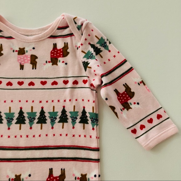 Baby Girl Holiday Pink Romper Jumpsuit Christmas - Picture 5 of 7